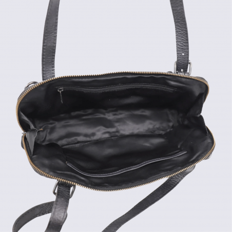 Sac à main Bear Design, sac baguette Daphne en cuir noir