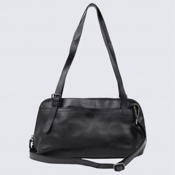 Sac à main Bear Design, sac baguette Daphne en cuir noir