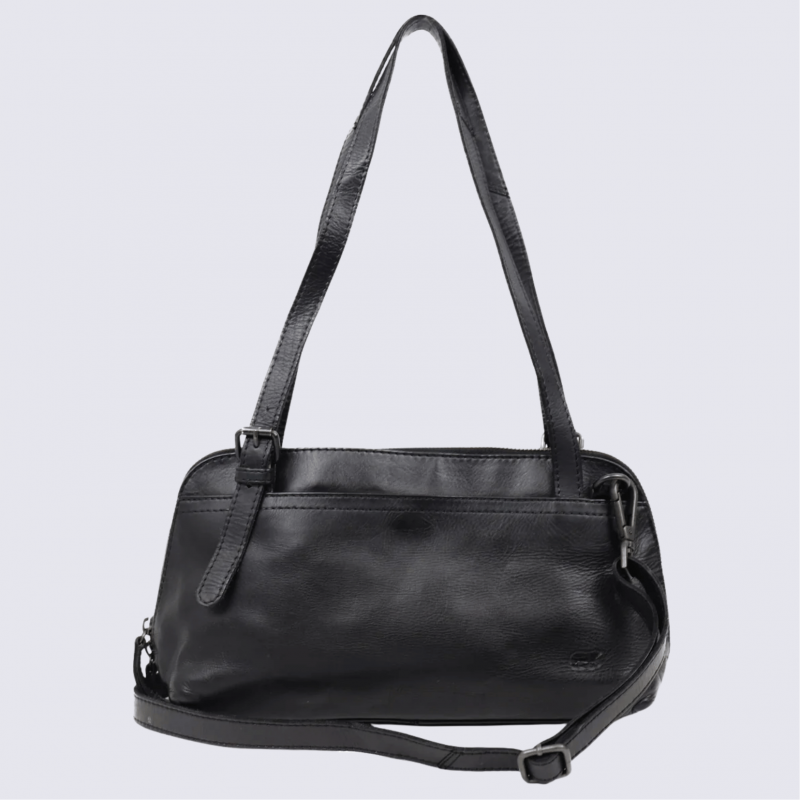 Sac à main Bear Design, sac baguette Daphne en cuir noir