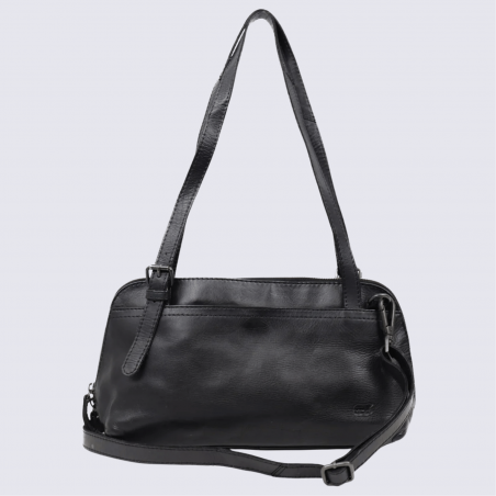 Sac à main Bear Design, sac baguette Daphne en cuir noir