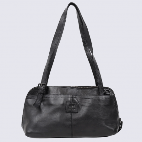 Sac à main Bear Design, sac baguette Daphne en cuir noir