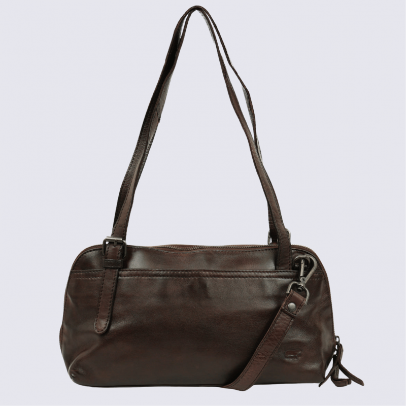 Sac à main Bear Design, sac baguette Daphne en cuir brun