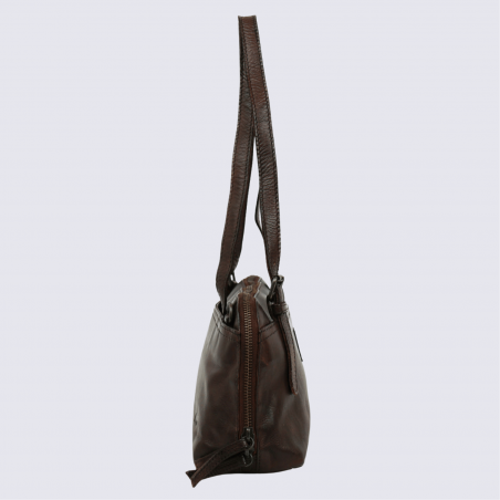 Sac à main Bear Design, sac baguette Daphne en cuir brun