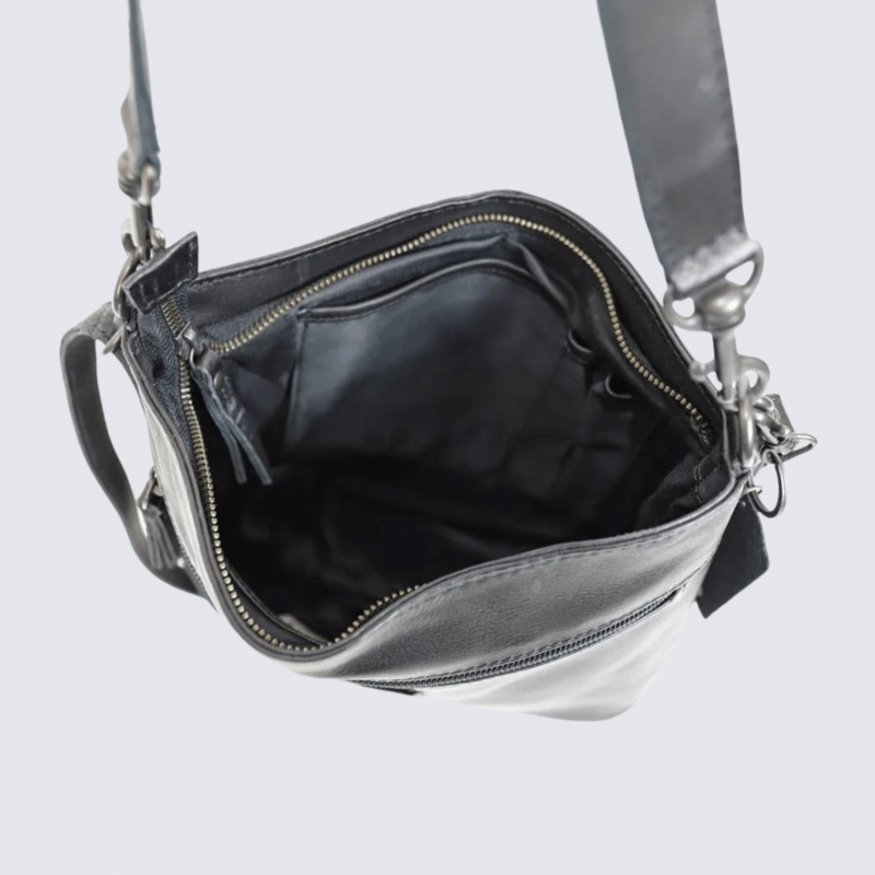 Sac porté épaule Bear Design, sac porté épaule Caprica en cuir noir