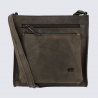 Sac à bandoulière Bear Design, sac à bandoulière Davita en cuir brun