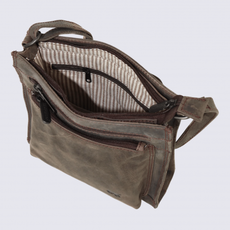 Sac à bandoulière Bear Design, sac à bandoulière Davita en cuir brun