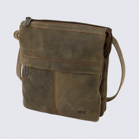 Petit sac à bandoulière Bear Design, sac à bandoulière Ellen en cuir brun