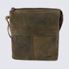 Petit sac à bandoulière Bear Design, sac à bandoulière Ellen en cuir brun