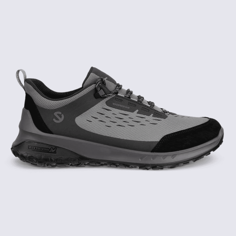 Baskets ECCO, Baskets sportive pour homme en cuir & textile noir gris