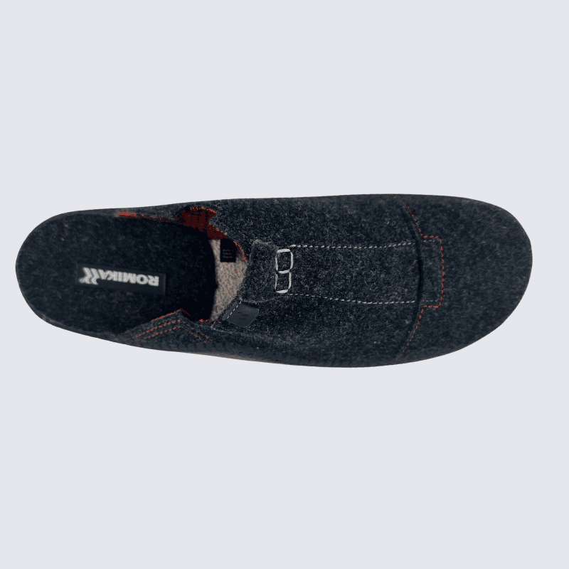Mules Romika, mules en feutre homme anthracite