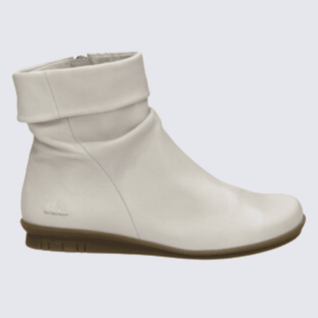 Bottines Josef Seibel, bottines durable et chaude femme en cuir blanc