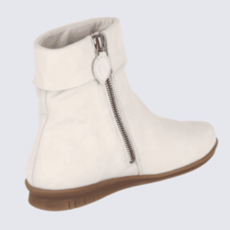 Bottines Josef Seibel, bottines durable et chaude femme en cuir blanc