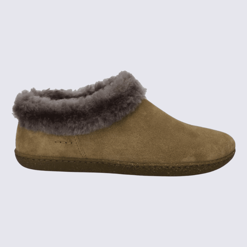 Pantoufle Josef Seibel, chausson pour femme en cuir chaud taupe