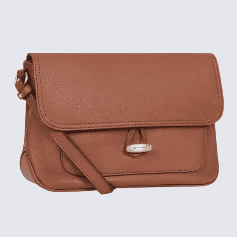 Sac porté travers Hexagona, sac porté travers classe et moderne femme en terre
