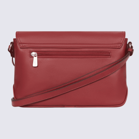 Sac porté travers Hexagona, sac porté travers classe et moderne femme en rouge foncé
