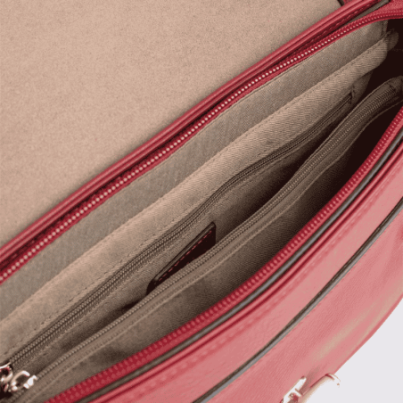 Sac porté travers Hexagona, sac porté travers classe et moderne femme en rouge foncé