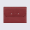 Portefeuille Hexagona, Portefeuille femme en cuir de vachette rouge foncé