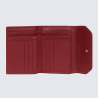 Portefeuille Hexagona, Portefeuille femme en cuir de vachette rouge foncé
