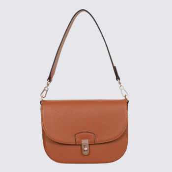 Sac porté épaule 1 anse Hexagona, sac porté épaule 1 anse classe et moderne femme en cognac