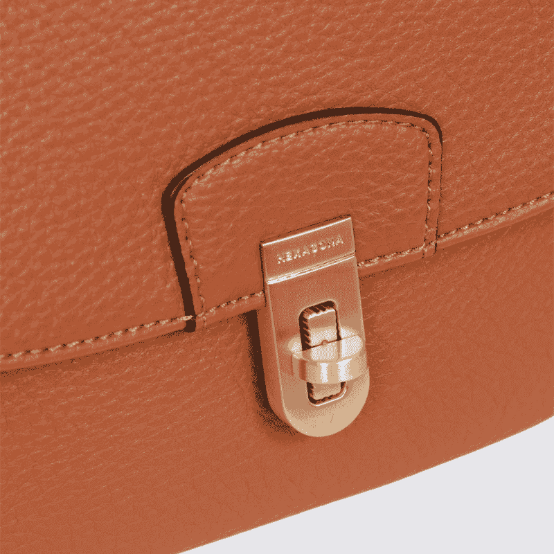 Sac porté épaule 1 anse Hexagona, sac porté épaule 1 anse classe et moderne femme en cognac