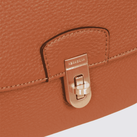 Sac porté épaule 1 anse Hexagona, sac porté épaule 1 anse classe et moderne femme en cognac