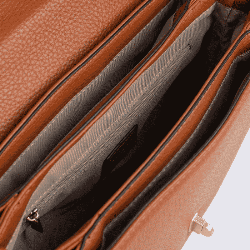 Sac porté épaule 1 anse Hexagona, sac porté épaule 1 anse classe et moderne femme en cognac