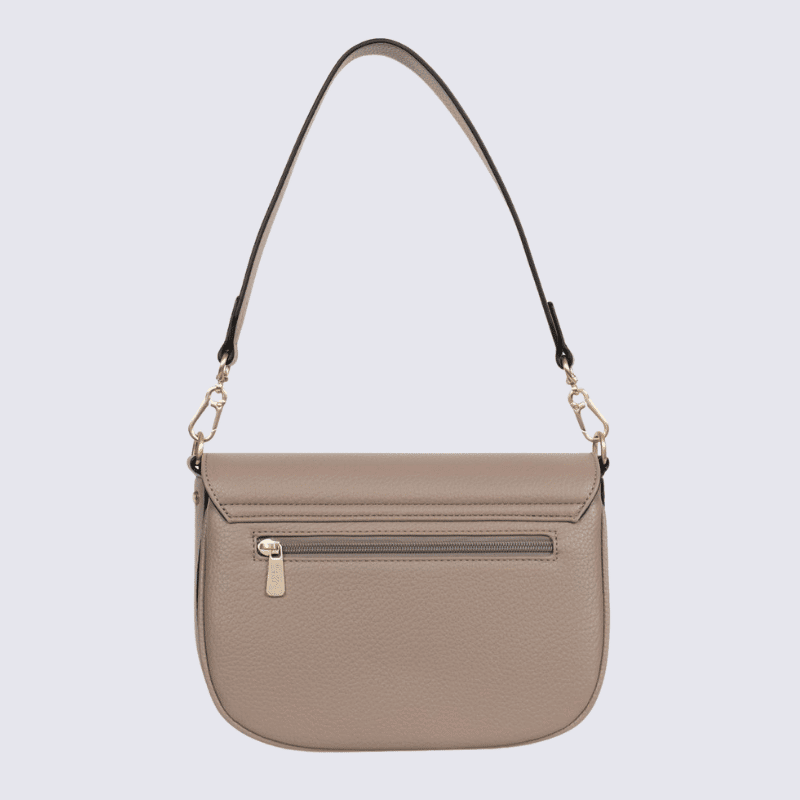 Sac porté épaule 1 anse Hexagona, sac porté épaule 1 anse classe et moderne femme en taupe
