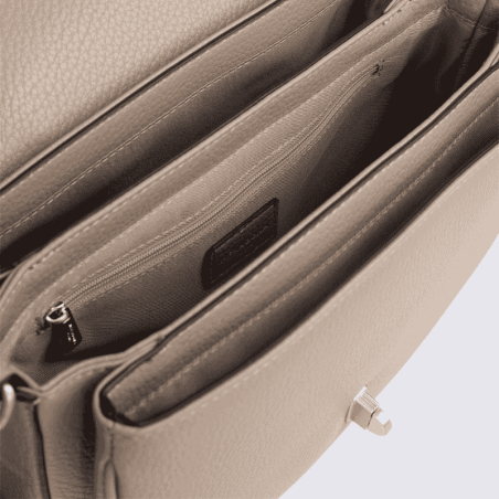 Sac porté épaule 1 anse Hexagona, sac porté épaule 1 anse classe et moderne femme en taupe