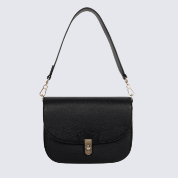 Sac porté épaule 1 anse Hexagona, sac porté épaule 1 anse classe et moderne femme en noir