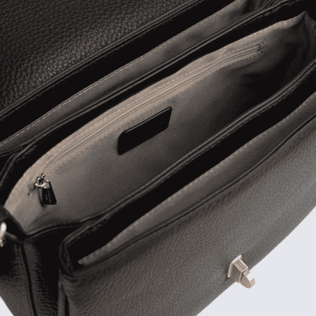 Sac porté épaule 1 anse Hexagona, sac porté épaule 1 anse classe et moderne femme en noir