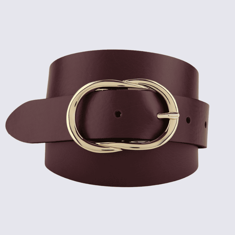 Ceinture Bernd Götz, ceinture tendance femme en cuir bordeaux