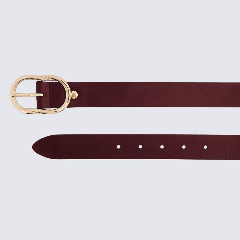Ceinture Bernd Götz, ceinture tendance femme en cuir bordeaux