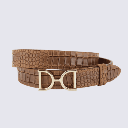 Ceinture Bernd Götz, ceinture tendance femme en cuir imprimé brun