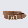 Ceinture Bernd Götz, ceinture tendance femme en cuir imprimé brun