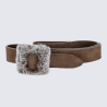 Ceinture Bernd Götz, ceinture tendance femme en cuir nubuck caramel