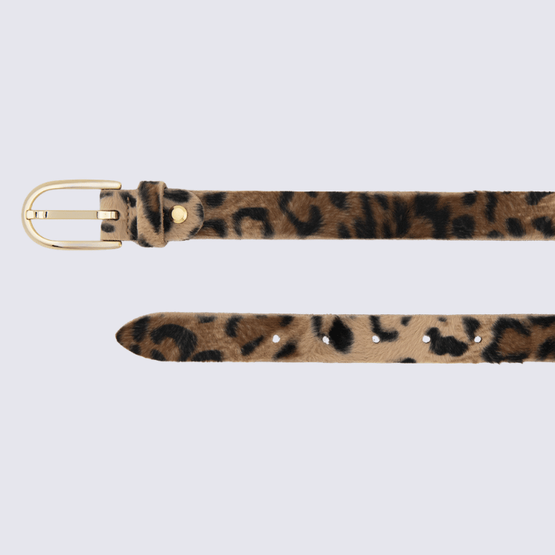Ceinture Bernd Götz, Ceinture cuir imprimé femme en fourrure cuir léopard