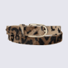 Ceinture Bernd Götz, Ceinture cuir imprimé femme en fourrure cuir léopard
