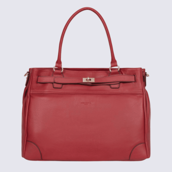 Sac cabas porté épaule Hexagona, sac cabas porté épaule classe et moderne femme en rouge foncé