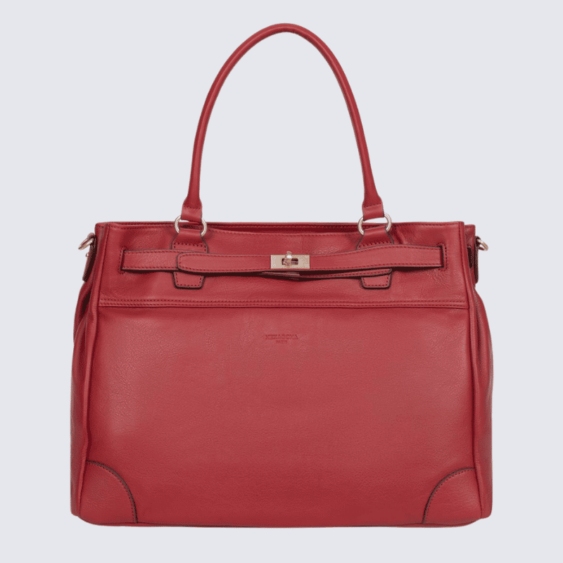 Sac cabas porté épaule Hexagona, sac cabas porté épaule classe et moderne femme en rouge foncé