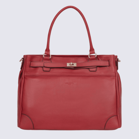 Sac cabas porté épaule Hexagona, sac cabas porté épaule classe et moderne femme en rouge foncé