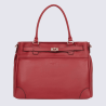 Sac cabas porté épaule Hexagona, sac cabas porté épaule classe et moderne femme en rouge foncé