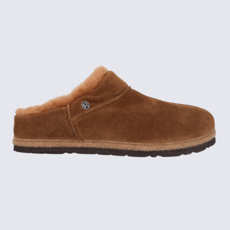 Chaussons ROHDE, chaussons bottines femme en velours cuir marron