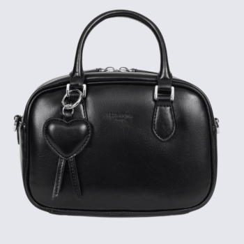 Sac porté main deux poignées Hexagona, sac porté main deux poignées classe et moderne femme en noir