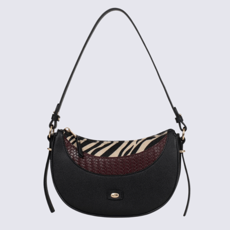 Sac porté épaule une anse Hexagona, sac porté épaule une anse classe et moderne femme en noir