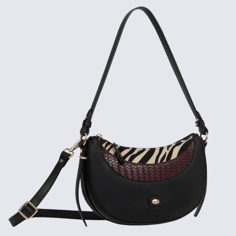 Sac porté épaule une anse Hexagona, sac porté épaule une anse classe et moderne femme en noir