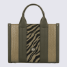 Sac porté main deux poignées Hexagona, sac porté main deux poignées classe et moderne femme en kaki