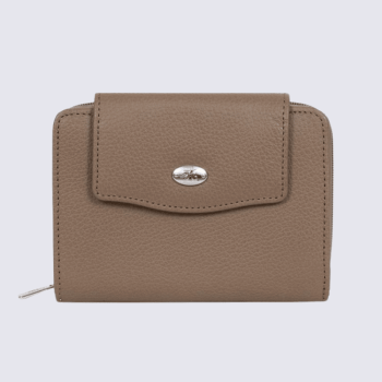 Portefeuille Hexagona, portefeuille ligne Aurore femme taupe