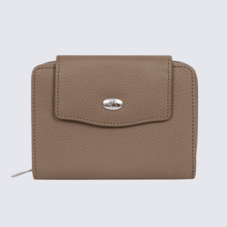 Portefeuille Hexagona, portefeuille ligne Aurore femme taupe