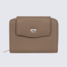 Portefeuille Hexagona, portefeuille ligne Aurore femme taupe