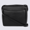 Sac porté travers Hexagona, Sac porté travers format rectangulaire femme en cuir noir